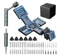 55 in 1 Precision Magnetic Screwdriver Set,Electronics Repair Kit with Foldable Storage Box & Transformable Handle, Mini Screwdriver Set for Macbook, Laptop, PC, Switch, PS5, Phone, Watch (Black+Bule)