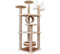 55 Inch Cat Tree Stand House Furniture with Plush Perch and Sisal Post, Kittens Play Activity Center