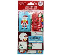 55 Lovely Christmas Collection Labels Stickers of Festive Luggage Tags and Stickers - Featuring Santa, Penguin, and Holiday Designs for Gift Wrapping and Personalization