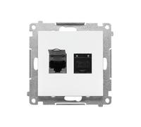 55 MODULE WHITE MATTE COMPUTER SOCKET 2X UAE 8 CAT.6 T62.01/111