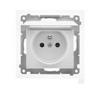 55 MODULE WHITE MATTE SOCKET 1X Z/U WITH FLAPS TGZ1BCZ.01/111