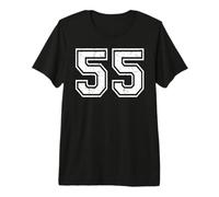 55 Number Fifty-Five Team Sports Grunge Varsity Matching Premium T-Shirt