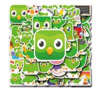 55 Pcs Duolingo Scrawl Stickers for Water Bottles,Guitar,Bicycle,Laptop,Skateboard,Computer,Nordic Style Stickers Waterproof Vinyl,Graffiti Decoration for Girls Boys Children Teens