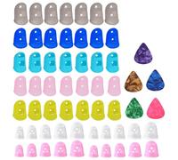 55 PCS Guitar Fingertip Protector, Finger Protectors, Finger Tips 5 Sizes For Beginners to Play Ukulele Guitar with 5 Guitar Picks