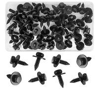55 Pcs Hex Head Tek Self Tapping Screws with Gaskets, 5.5-6mmx19mm Self-Drilling Hex Head Bolts Screws with Captive Loose Washers for Car Auto Body Fender and Bumper Guard Plate Fixings