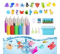 55 PCS Magic Water Elf Kit, DIY Squishy Maker, Water Jelly Creative Set for Kids, With 20 Molds & 24 Colours Gels for Girls Boys Ages 6 7 8 9 10 Years Old