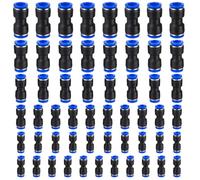 55 Pcs Pneumatic Fittings, Straight Push Connectors 4mm 6mm 8mm 10mm 12mm Air Hose Connectors, Straight Pneumatic Push to Quick Connect Fittings, 2-Way Air Line Hose Pipe Fitting