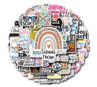 55 Pcs School Nurse Stickers for Teens Girls Boys,Nurse Motivational Words Stickers for Laptop,Water Bottles,Bicycle,Skateboard,Computer,Waterproof Vinyl for Scrapbook Decoration Supplies