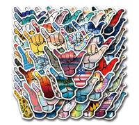 55 Pcs Shaka Stickers for Children Teens Girls Boys,Gesture Stickers for Bicycle,Skateboard,Laptop Water Bottles,Computer,Waterproof Vinyl for Wall,Graffiti Stickers
