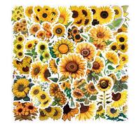 55 Pcs Sunflower Stickers for Children Teens Girls Boys,Flower Stickers for Bicycle,Skateboard,Laptop Water Bottles,Computer,Waterproof Vinyl for Wall,Graffiti Stickers