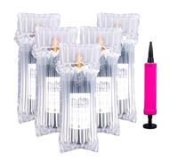 55 PCS Wine Bottle Protectors,Bubble Wrap Bags,Inflatable Column Packaging Air Bags, Wine Bags Wine Bottle Packaging, Reusable for Luggage, Airplane, Travel, Transport Inflatable Bag, with Free Pump