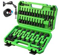 55-Piece Magnetic Nut Driver Set, Metric & SAE 1/4" Hex Shank, Impact Driver Socket Adapters, Snappy Driver Bit, Drill Bit Extension, 14PCS Screwdriver Bit Set