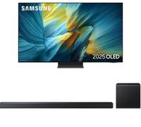 55" Samsung OLED Glare Free 4K Vision AI Smart TV 2025 (QE55S95F) & HW-QS700F/XU 3.1.2 Wireless Sound Bar Bundle, Black