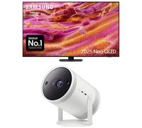 55" Samsung QN90F Neo QLED 4K Mini LED Vision AI Smart TV 2025 & The Freestyle Smart Full HD TV Projector Bundle, Black