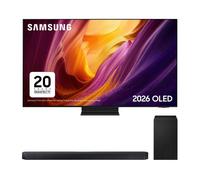 55" Samsung S95H OLED Glare Free 4K Vision AI Smart TV 2026 & HW-Q600H/XU 3.1.2 Wireless Sound Bar with Dolby Atmos Bundle, Black
