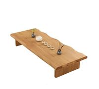 55" Solid Wood Japanese Floor Table Multifunctional Tea Table for Sitting Meditation and Altar Use in Living Room Dining Room & Office (Natural Wood 140x60x3 cm)