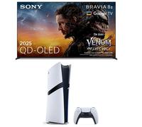 55" SONY BRAVIA 8 II QD-OLED 4K HDR Smart TV (K55XR8M25BP) & PlayStation 5 Pro Bundle, Black,Silver/Grey