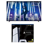 55" Sony BRAVIA 8 OLED 4K HDR AI Smart TV & PlayStation 5 Digital Edition Bundle, Silver/Grey