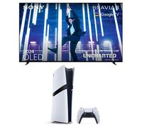 55" Sony BRAVIA 8 Smart 4K Ultra HD HDR OLED TV & PlayStation 5 Pro Bundle, Silver/Grey