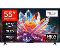 55" TCL T6C QLED 4K HDR Smart Fire TV with Freely - 55T6C-UK, Black