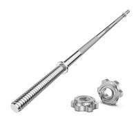 55" Weight Lifting Bar, 1" Standard Straight Barbell Bars for Weight lifting, Olympic Barbell Bar for Bench Press/Hip Thrusts/Squats/Lunges for Gym and Home,2 Star-nuts(480lb Weight Capacity) (Silver)