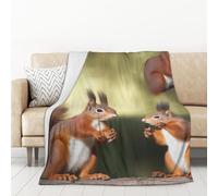55"X70" Throw Blanket Soft Cozy Fleece Blanket Lightweight Warm Bed Blankets for Couch Sofa Bed Chair Home Decor Cute Squirrels All Seasons Blanket