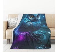 55"X70" Throw Blanket Soft Cozy Fleece Blanket Lightweight Warm Bed Blankets for Couch Sofa Bed Chair Home Decor Mechanical Owl All Seasons Blanket