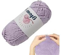 55 Yards Glow in The Dark Yarn, Polyester Knitting Yarn for Crocheting, Handcraft Yarn for Arts, Crafts & Sewing Beginners (Purple)
