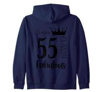 55 Year Old And Fabulous - Sassy Classy 55th Birthday Women Zip Hoodie