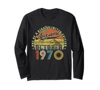 55 Year Old Birthday Gifts for Men October 1970 55th Bday Long Sleeve T-Shirt