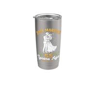55 Years Ago Just Married Still Going Strong Anniversary Stainless Steel Insulated Tumbler