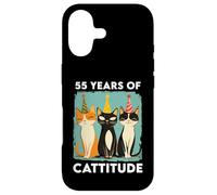 55 Years Of Cattitude 55th Birthday Cat Lover 55 Years Old Case for iPhone 17