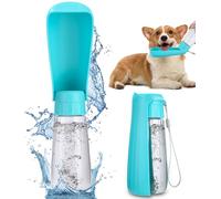 550 ml Portable Pet Water Bottle, 150° Foldable Design, Dog Drinking Bottle for On the Go, Rotating Water Lock Function, Dog Water Bottle, Dog Drinking Bottle for Hiking, Travel, Camping (Sea Blue)