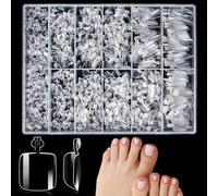 550 Pieces False Toenail Tips Set, 11 Sizes Acrylic Artificial Toe Nail, Full Cover Fake Toenails Short, Stick On Toenails with Box for Women Girls Nail Art DIY and Salon Foot Manicure