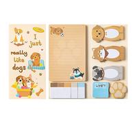 550 Sheets Sticky Notes Set Paper Clips Novelty Self Adhesive Sticky Notes | Writing Cute Dog Shaped Memo Pads for Children Home Office School Supplies Page Marker Gift for Teacher Student
