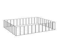 (550 x 450 x 100 cm) vidaXL Dog Playpen 4 Panels Black 50x100 cm Powder-coated Steel Dog Kennel