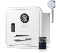 55000 BTU 3.9 GPM RV Tankless Water Heater Electric Instant Hot Water System with Remote & 16x16inch Door, 12v DC Power, Easy Installation for Motorhomes/Campers/Trailers(White,with Shower Head)