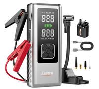 5500A 160PSI Jump Starter Power Pack with Air Compressor, Car Battery Booster Jump Starter (All Gas &10L Diesel), 12V Portable Car Starter Power Bank with Jump Leads, Fast Charge, LCD Display, 3 Light