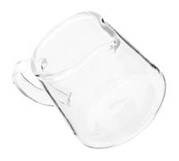550ml Glass Milk Pitcher with Handle Heat Resistant | Transparent simple design, anti scald grip, for coffee creamer, honey sauce serving, latte frothing