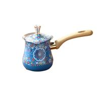 550ml Turkish Coffee Pot, Stainless Steel Arabic Style Butter Melting Pot, V Shape Diverter Port Butter Container, Long Wooden Handle(Style E)