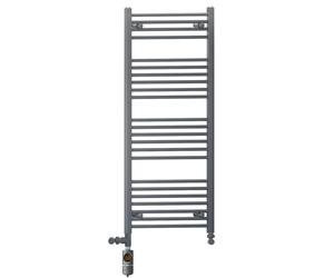 550mm Wide Anthracite Grey Dual Fuel Electric Radiator Bathroom Towel Rail Radiator With Thermostatic and Standard Electric Element UK (550 x 1200 mm (h), AF Thermostatic Electric Element)