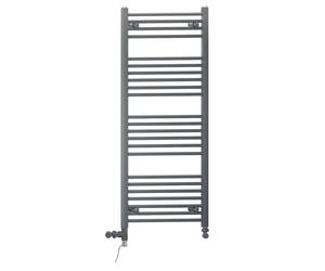 550mm Wide Anthracite Grey Dual Fuel Electric Radiator Bathroom Towel Rail Radiator With Thermostatic and Standard Electric Element UK (550 x 1200 mm (h), Standard Electric Element)