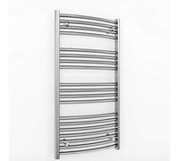 550mm Wide Curved Chrome Heated Bathroom Towel Rail Radiator For Central Heating UK (550 x 1000 mm (h))