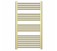 550mm Wide Shiny Gold Heated Bathroom Towel Rail Radiator For Central Heating UK (550 x 1000 mm (h))
