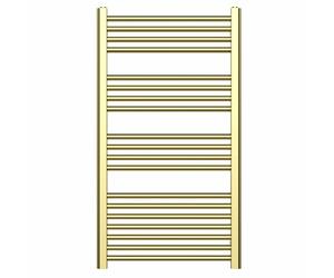 550mm Wide Shiny Gold Heated Bathroom Towel Rail Radiator For Central Heating UK (550 x 1000 mm (h))