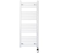 550mm Wide White Electric Bathroom Towel Rail Radiator Heater With AF Thermostatic Electric Element UK Pre-Filled (550 x 1200 mm)