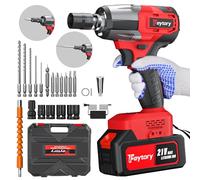 550NM Cordless Impact Wrench with 406 ft-lbs Torque, 1/2 Brushless Electric Impact Gun Fast Charge & 3000 mAh Battery, 16pcs Accessories Electric Wrench with Variable for DIY, Car, and Home Projects