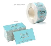 550pcs Gold Foil Thank You Cards with Stickers Set Thanks You for Supporting My Small Business Card and Sticker Kits Thank Cards and Sticker Set