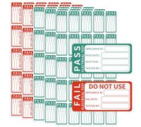 550PCS Pat Testing Stickers, 500 PCS Waterproof Pass & 50 PCS Fail Pat Testing Labels, 1 * 1.6 in Green and Red Safety Test Labels for Electronic Portable Appliance Safety Test