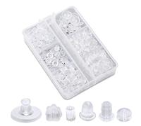 550pcs Silicone Earring Backs for Studs, 6 Styles Clear Hypoallergenic Earrings Safety Back Soft Rubber Earring Stopper Backs Plastic Flat Ear Backings Replacement for Droopy Ears, Hook Earrings